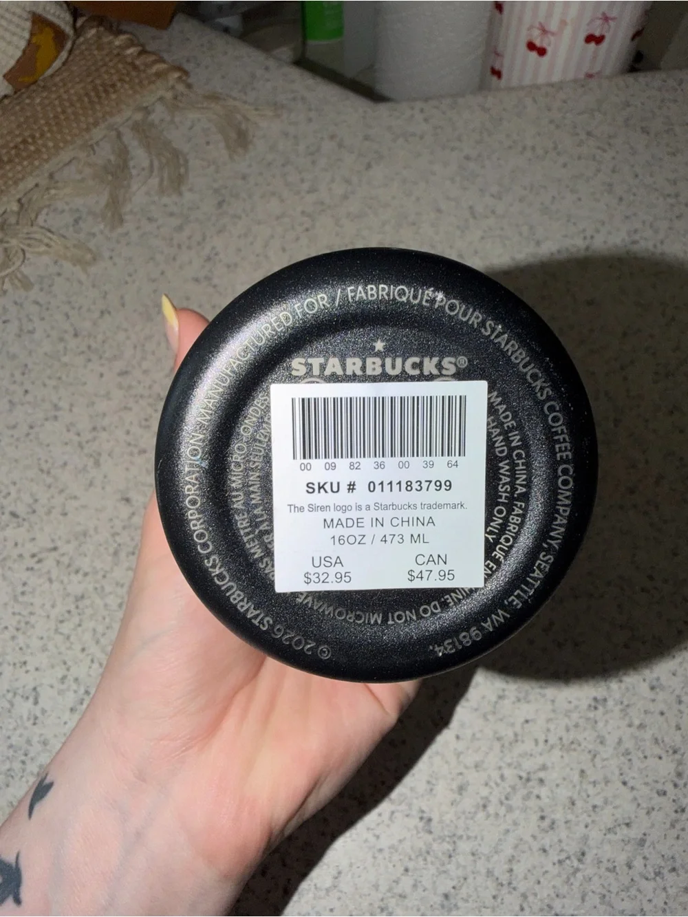 Starbucks MiiR Holiday 2025 Limited Edition Black Insulated Travel Tumbler